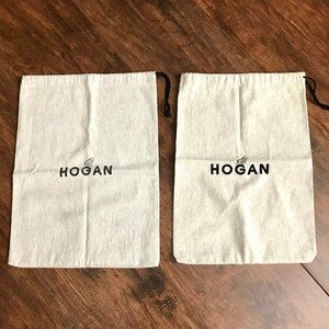 Set of 2 Hogan Shoe Dust Bags – Light Gray & Black